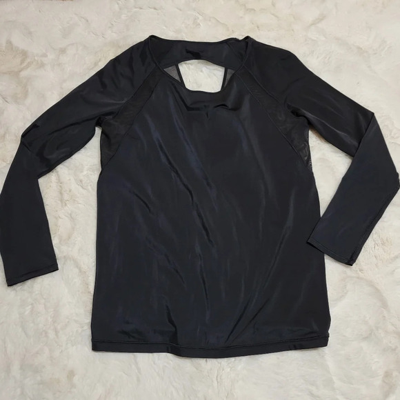 Iululemon If You’re Lucky long sleeve tee black mesh RARE - Picture 6 of 11